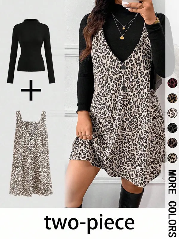 CRESSIDAT - High Neck Top & Leopard