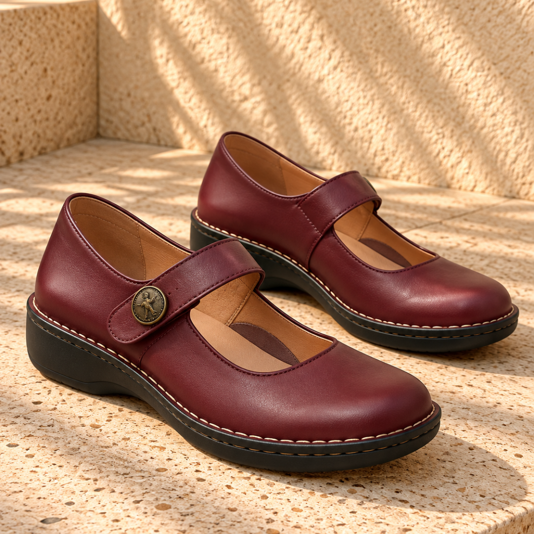 Joan | Orthopaedic Mary Jane Flats with Strap Closure