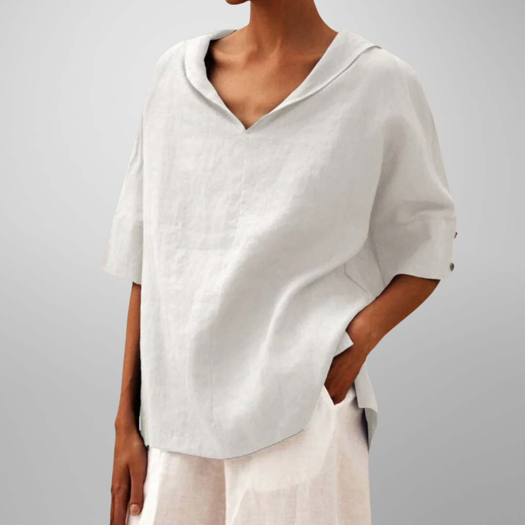 Calista - V-NECK TOP WITH COLLAR