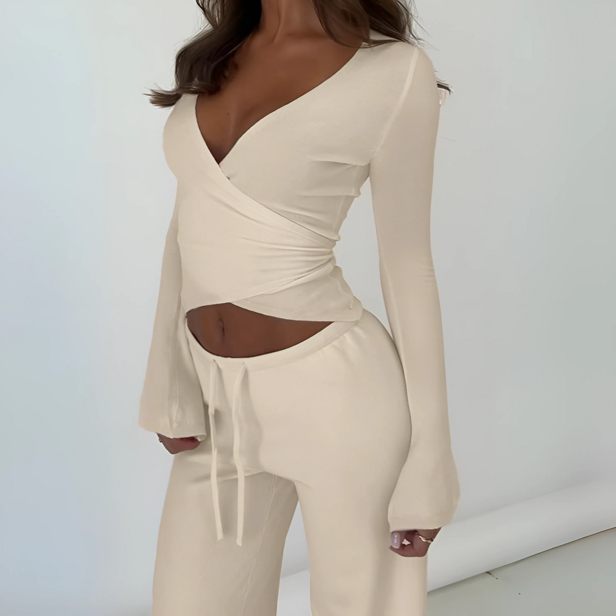 LETISAT - Chic V-Neck Long Sleeve Top