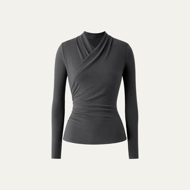 NICAT - Simple Surplice Long Sleeve Top