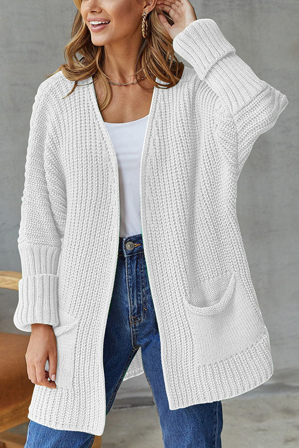 BRITTANY | loose mid length sweater cardigan coat large size casual