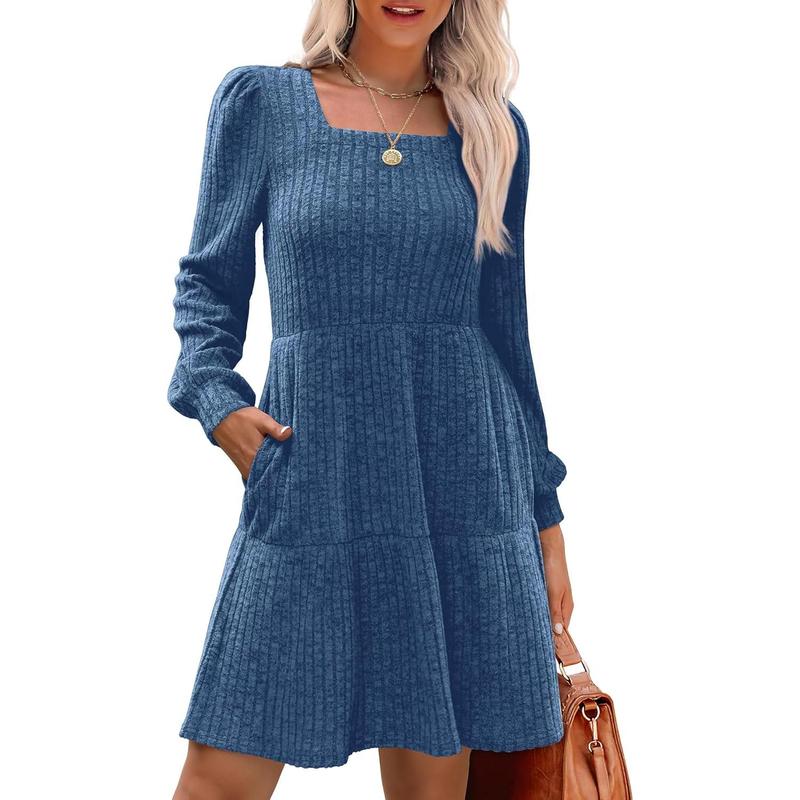 ELIZAT - Cozy Square Neck Long Sleeve