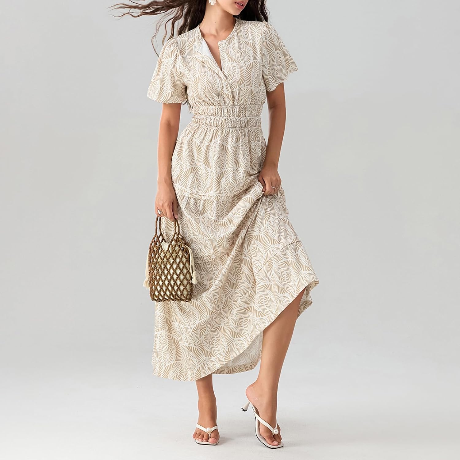 Lely | Lemon Dress V Neck Flowy Aline Beach Dress