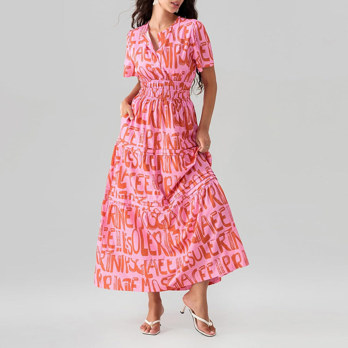 Lely | Lemon Dress V Neck Flowy Aline Beach Dress