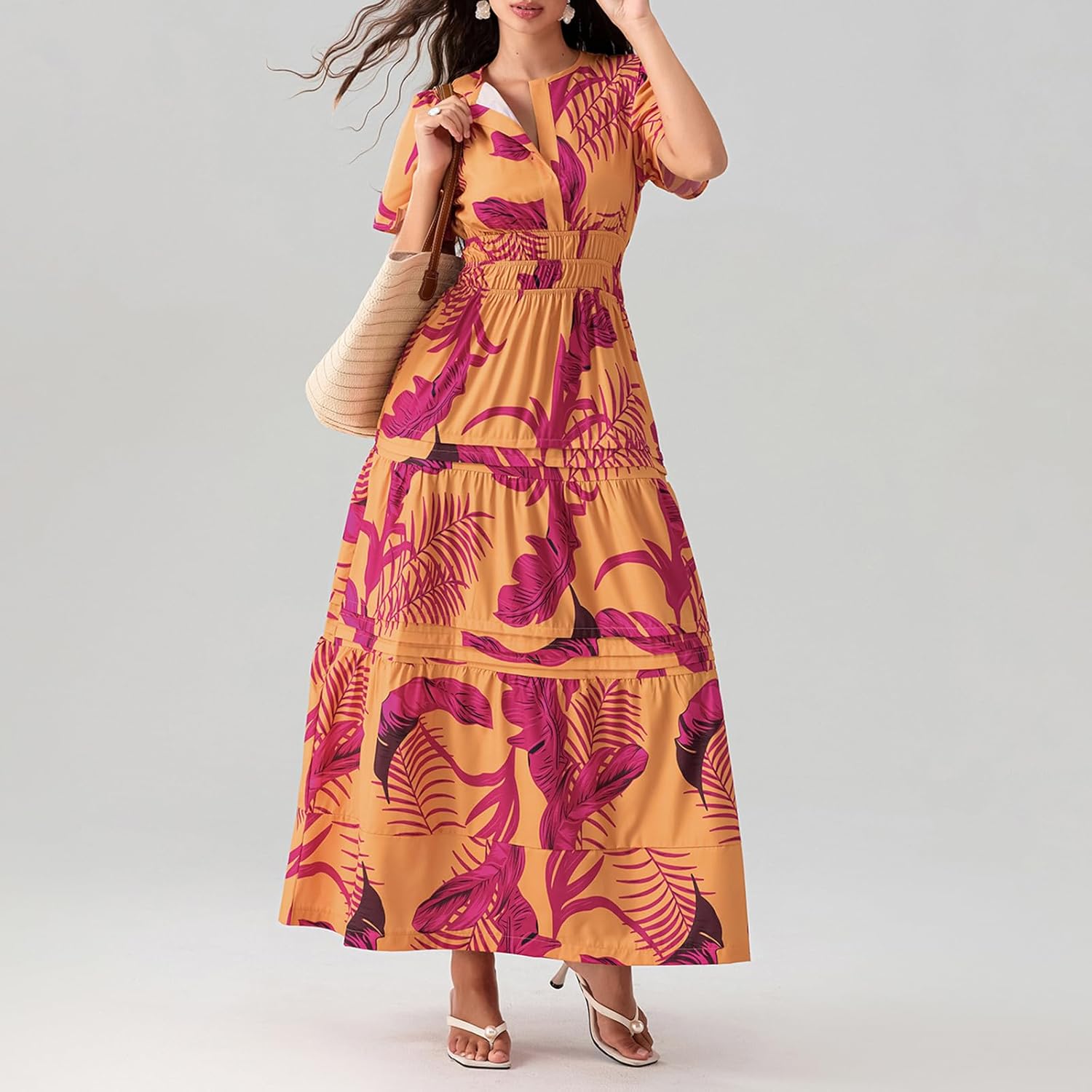 Lely | Lemon Dress V Neck Flowy Aline Beach Dress
