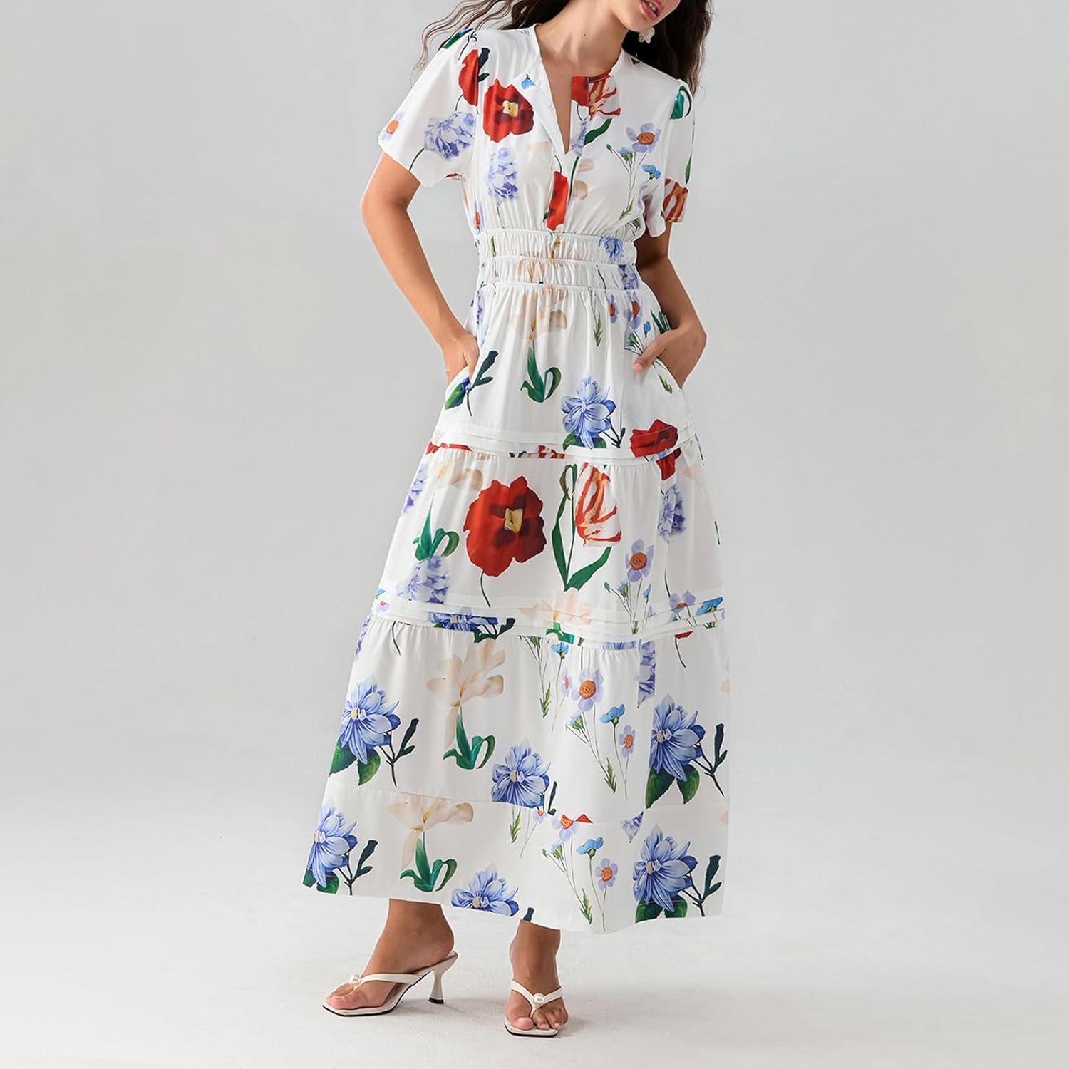 Lely | Lemon Dress V Neck Flowy Aline Beach Dress