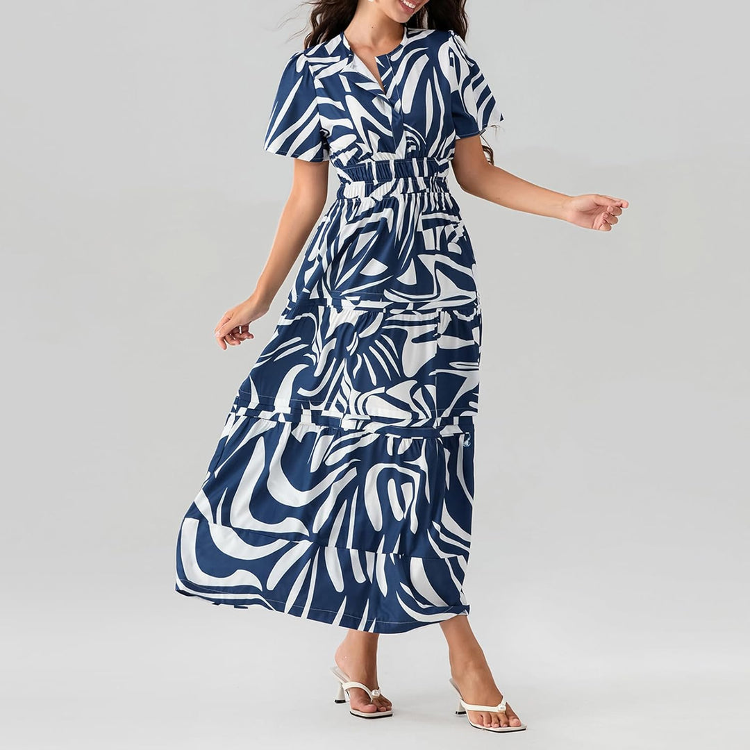 Lely | Lemon Dress V Neck Flowy Aline Beach Dress