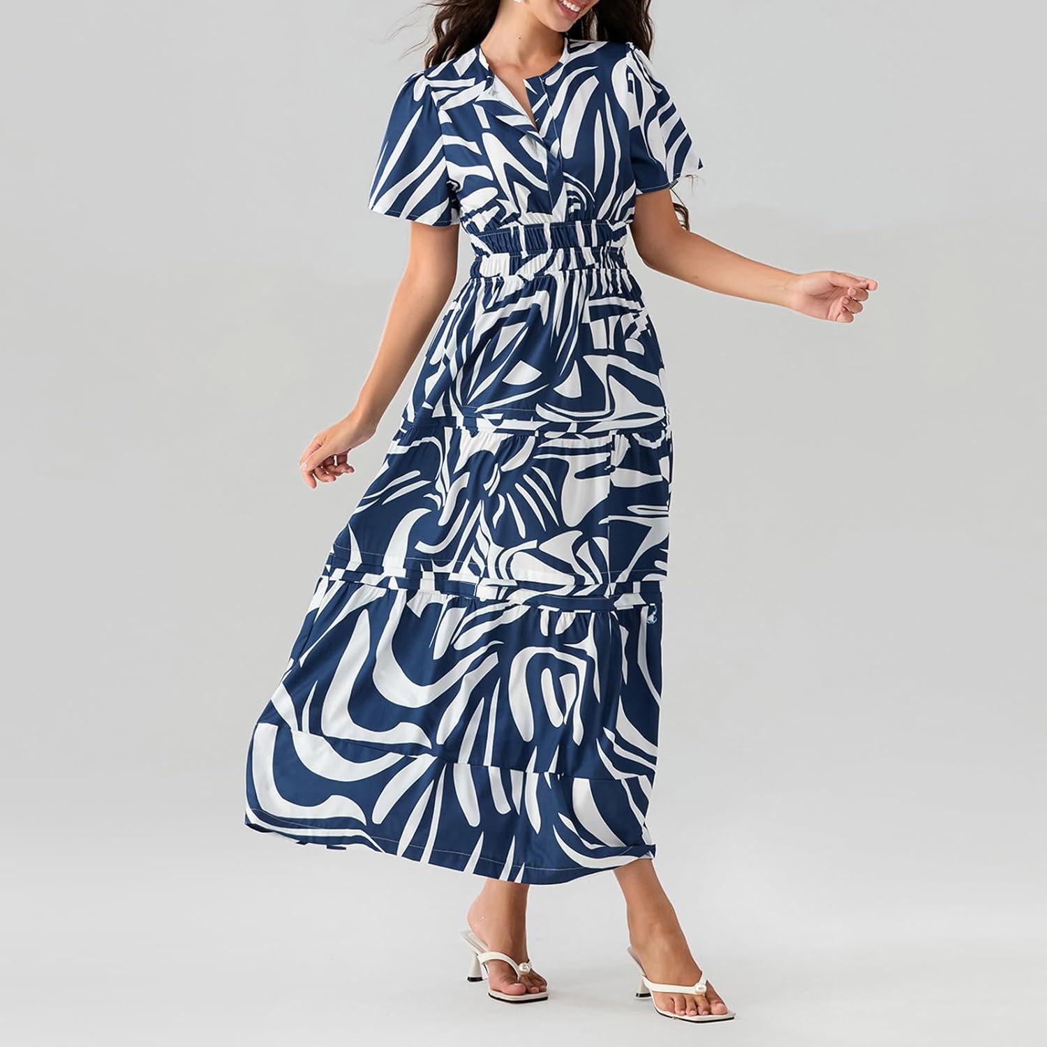 Lely | Lemon Dress V Neck Flowy Aline Beach Dress