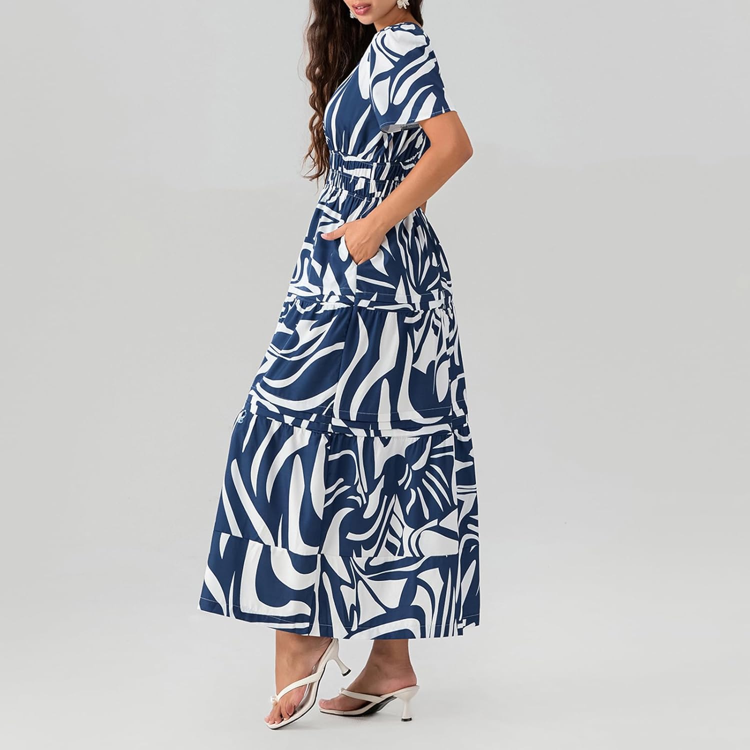 Lely | Lemon Dress V Neck Flowy Aline Beach Dress