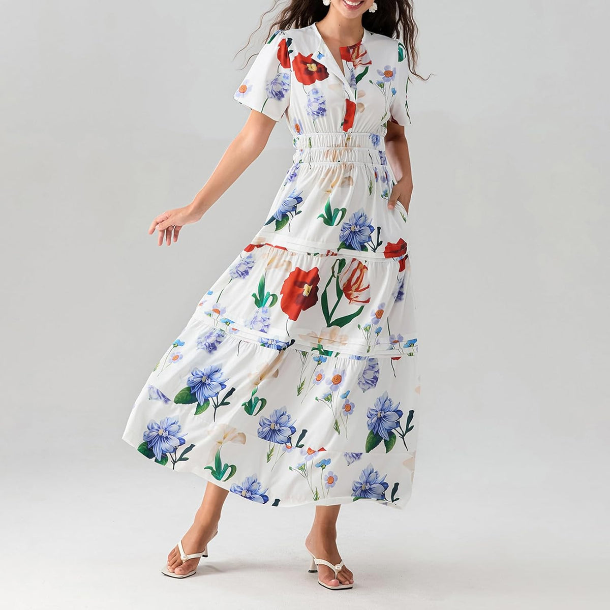 Lely | Lemon Dress V Neck Flowy Aline Beach Dress