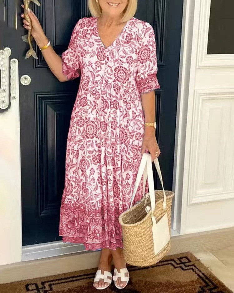 Keisha™ - Graceful V-Neck Floral