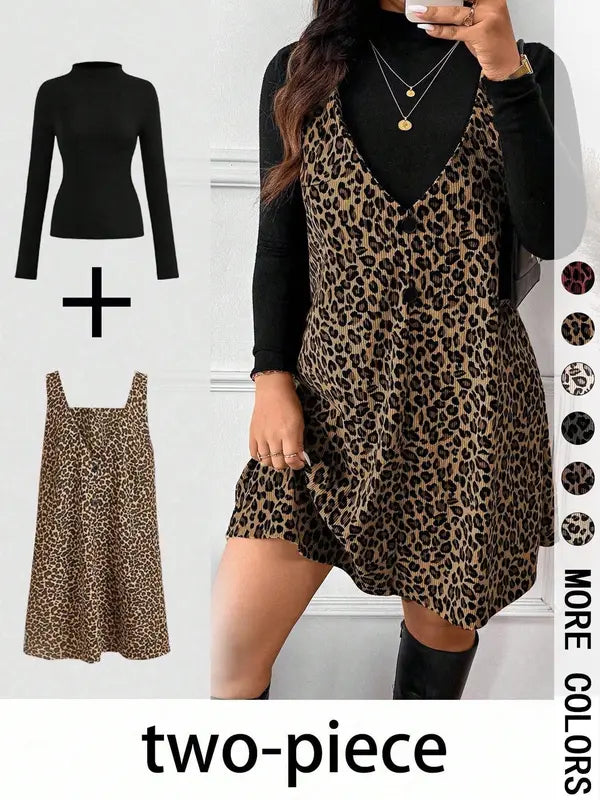 CRESSIDAT - High Neck Top & Leopard