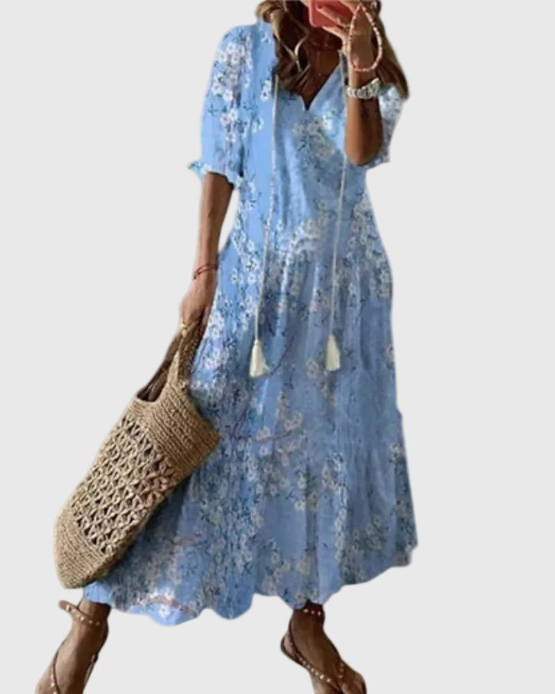 Amalia™ – Boho Vintage Summer Maxi Dress