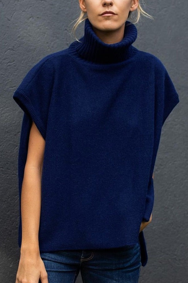 OCEAN | Turtleneck Sleeveless Top Fashion Casual Sweater