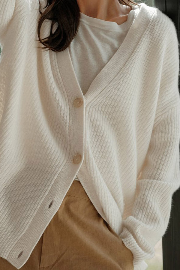 Mountain View Knit Ribbed Button Relaxed Cardigan