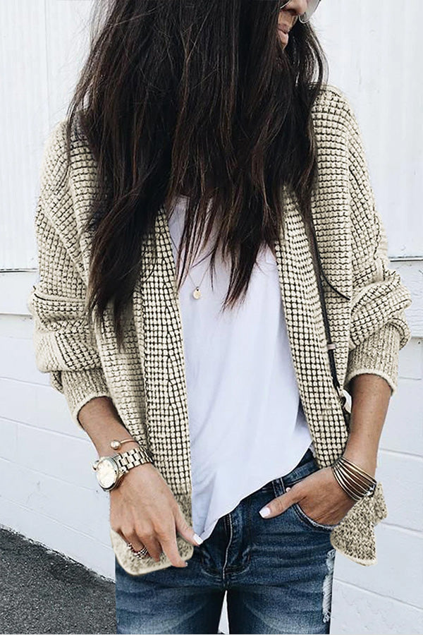 Contrast Trim Open Front Cardigan
