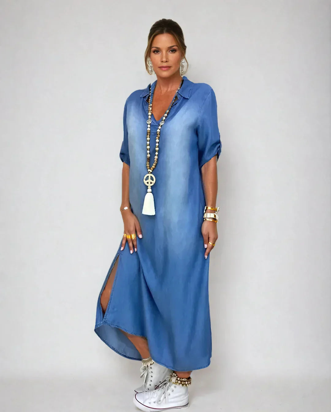 LEA | Long Denim-Style Dress