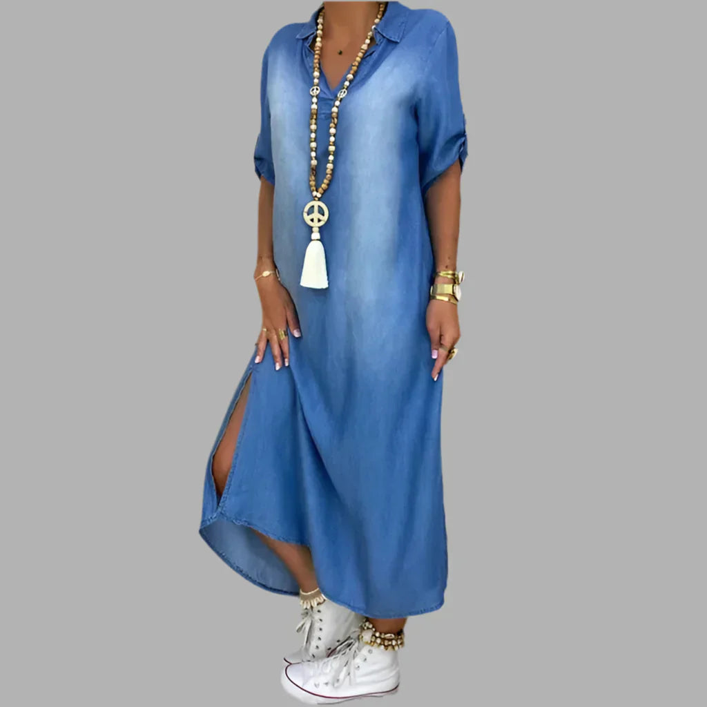 LEA | Long Denim-Style Dress