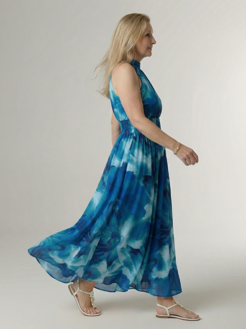 Sylin™ - Gathered Halter Midi Dress