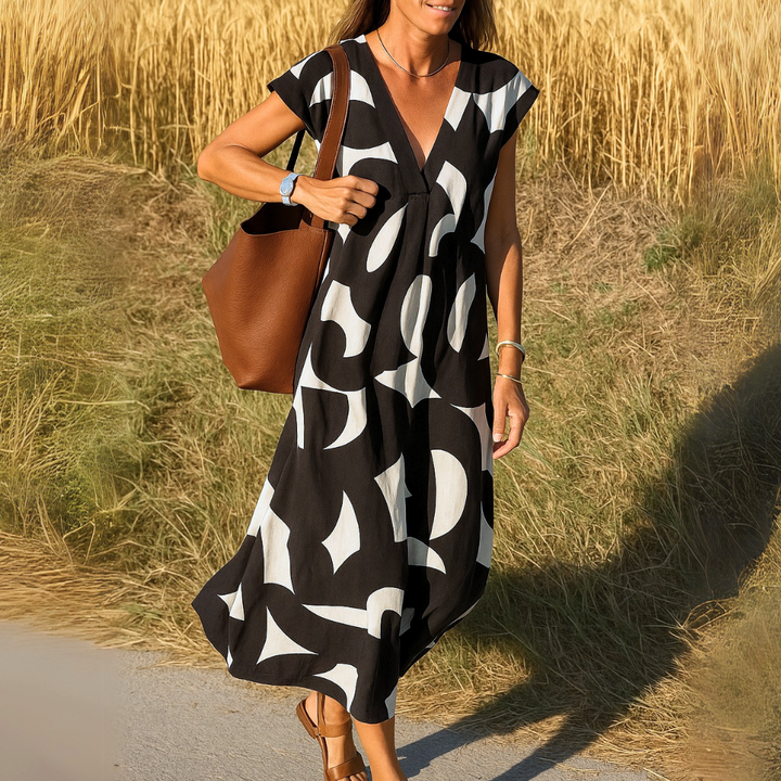 Austin | Elegant Caftan with Geometric Print – Lightweight &amp; Breezy