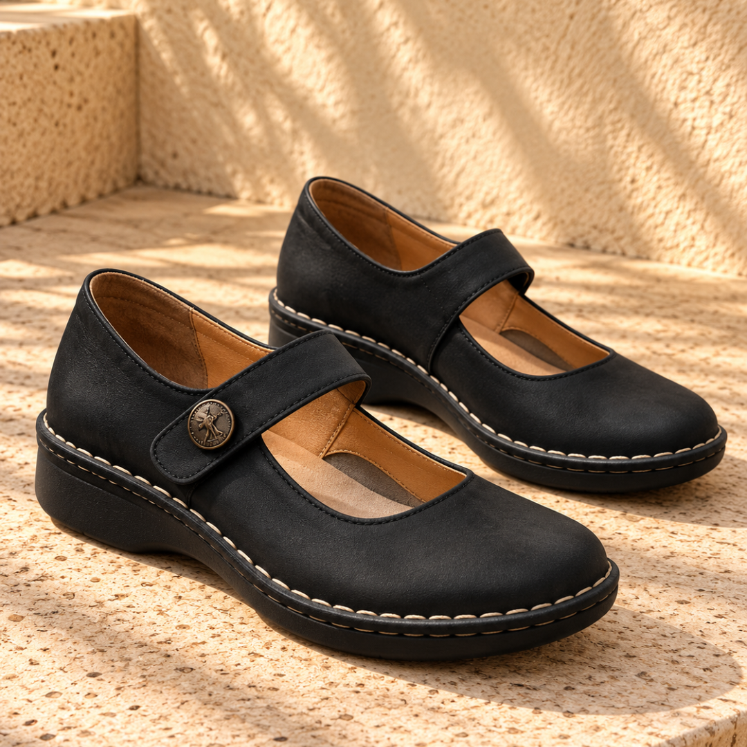 Joan | Orthopaedic Mary Jane Flats with Strap Closure