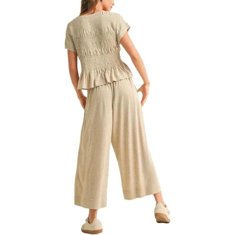 CHARLENET - 2-Piece Smocked Top and Wide