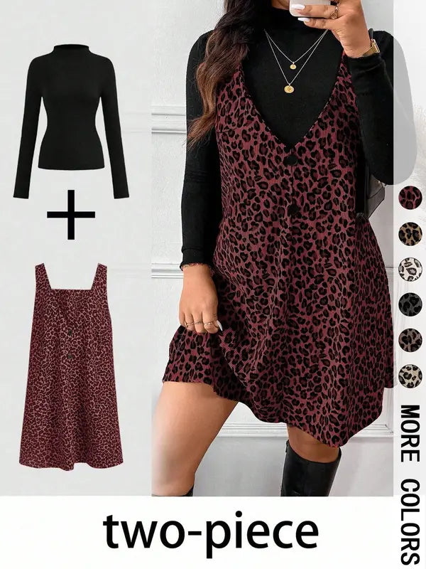 CRESSIDAT - High Neck Top & Leopard