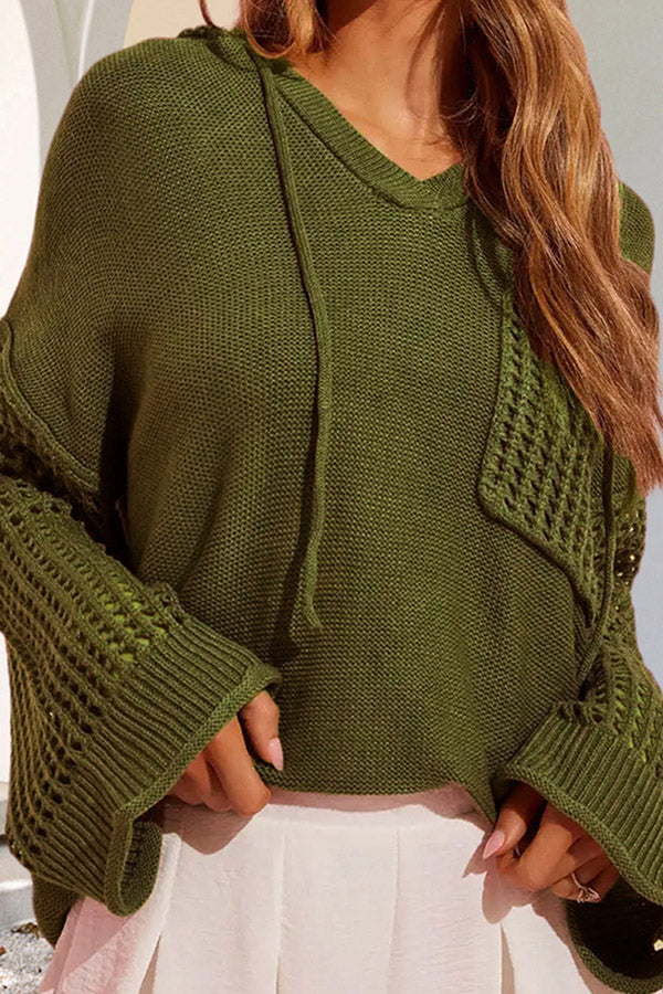 CHAMILIA | Cutout pocket pullover hooded top