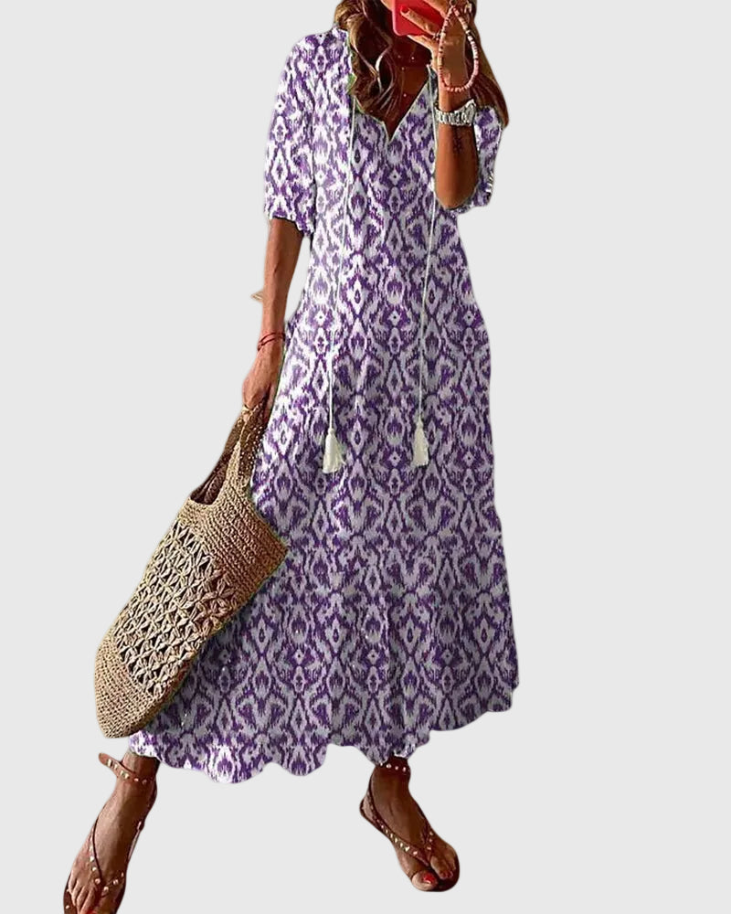Amalia™ – Boho Vintage Summer Maxi Dress