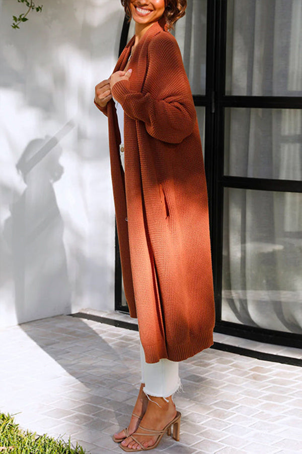 OFD | Shoulder Pocketed Long Sweater Cardigan