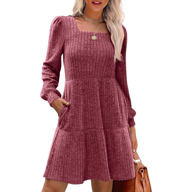ELIZAT - Cozy Square Neck Long Sleeve