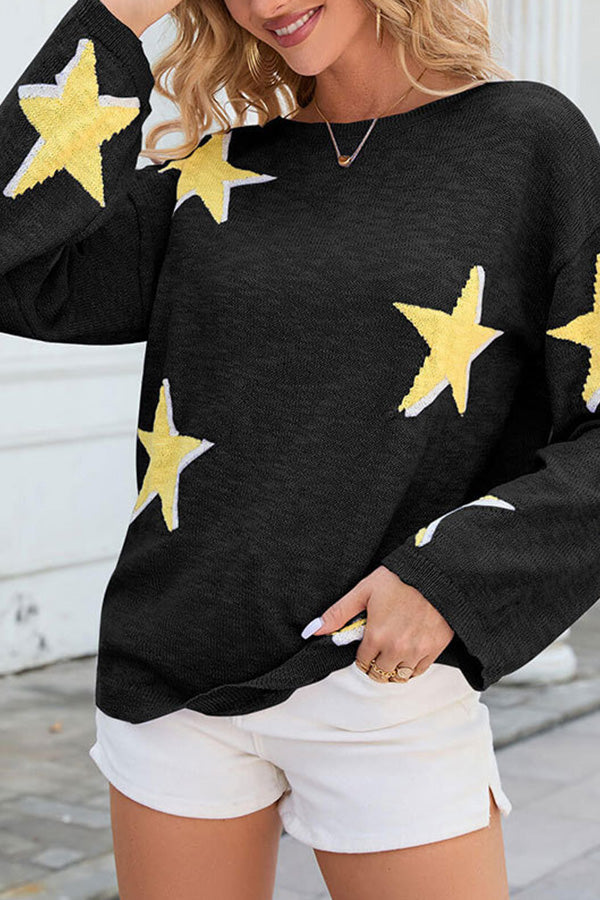 STAR | knitted long sleeve sweater