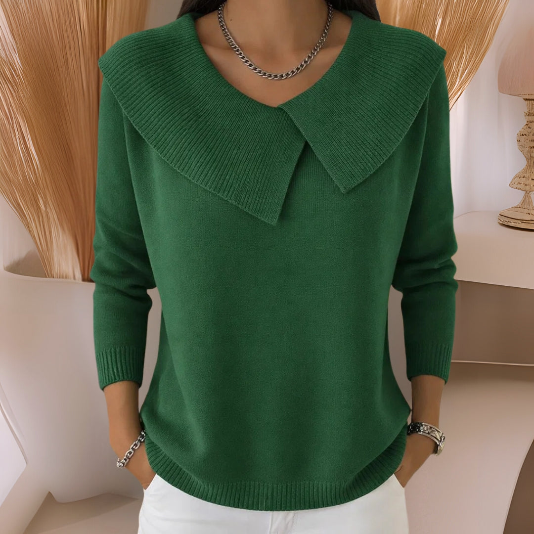 Jennifer Knit Sweater with Soft Collar
