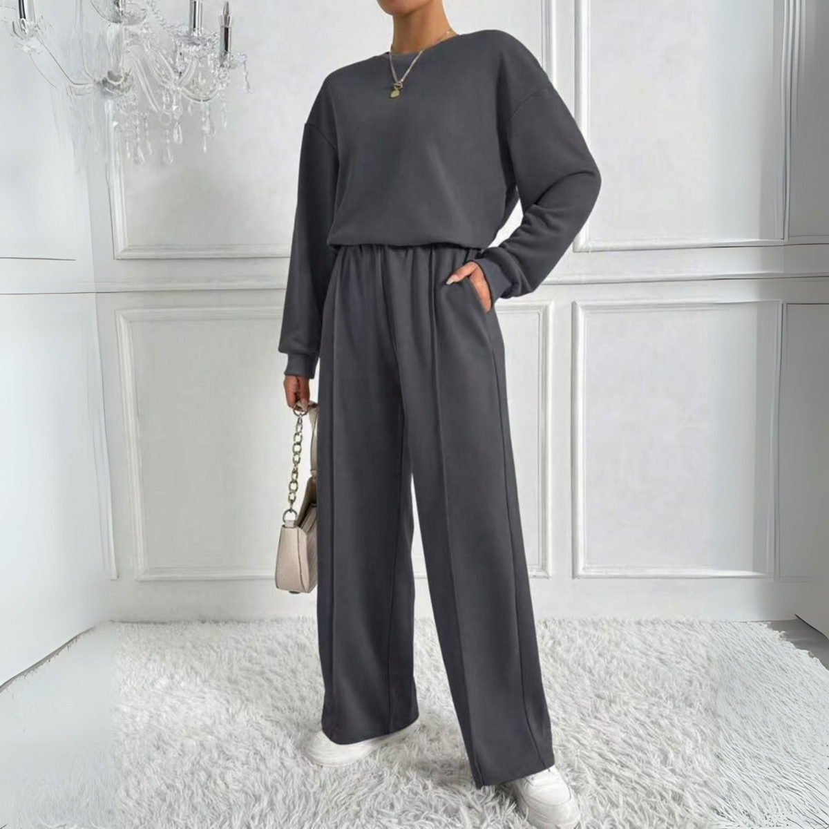 TINIDORT - Long Sleeve Sweatshirt and High
