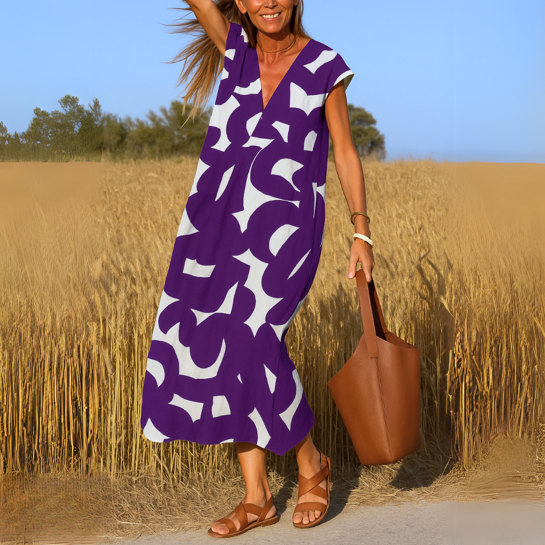 Austin | Elegant Caftan with Geometric Print – Lightweight &amp; Breezy