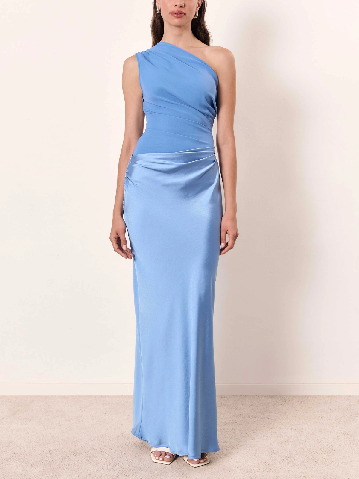 Laura | Elegant One-Shoulder Pleated Evening Maxi Dress