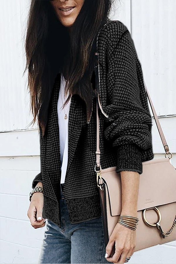 Contrast Trim Open Front Cardigan
