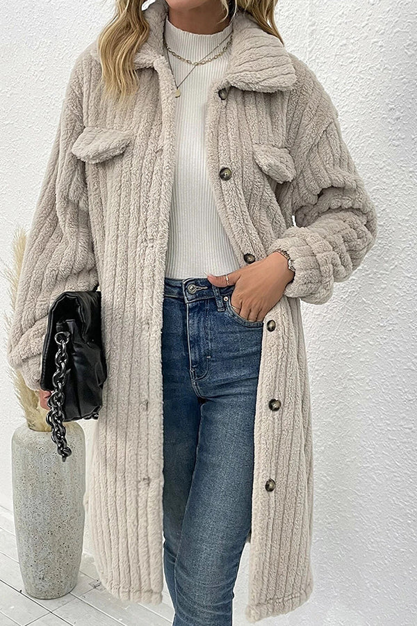 Diana lapel plush top coat