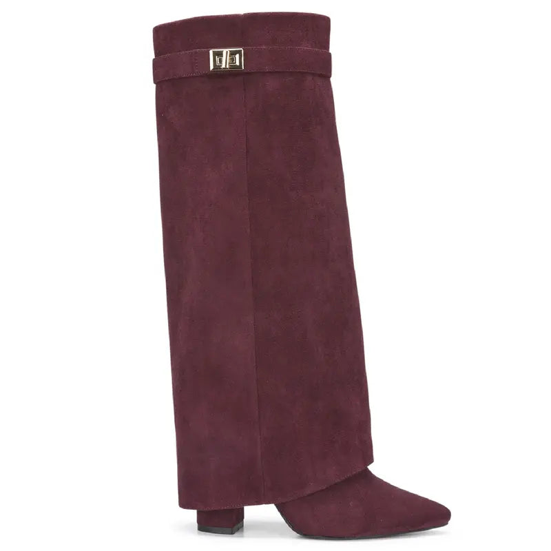 SARAHT - 4-Inch Heel Suede Long Heeled