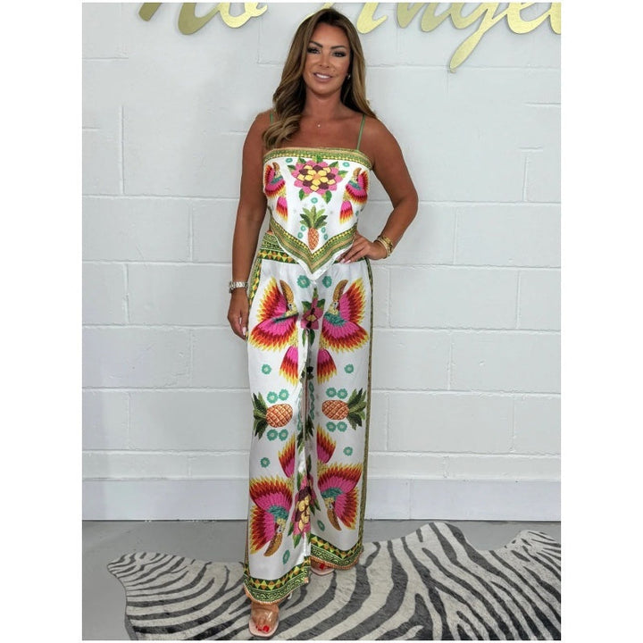 Sofia | Elegant Tropical Jumpsuit – Lightweight, Vibrant &amp; Flattering