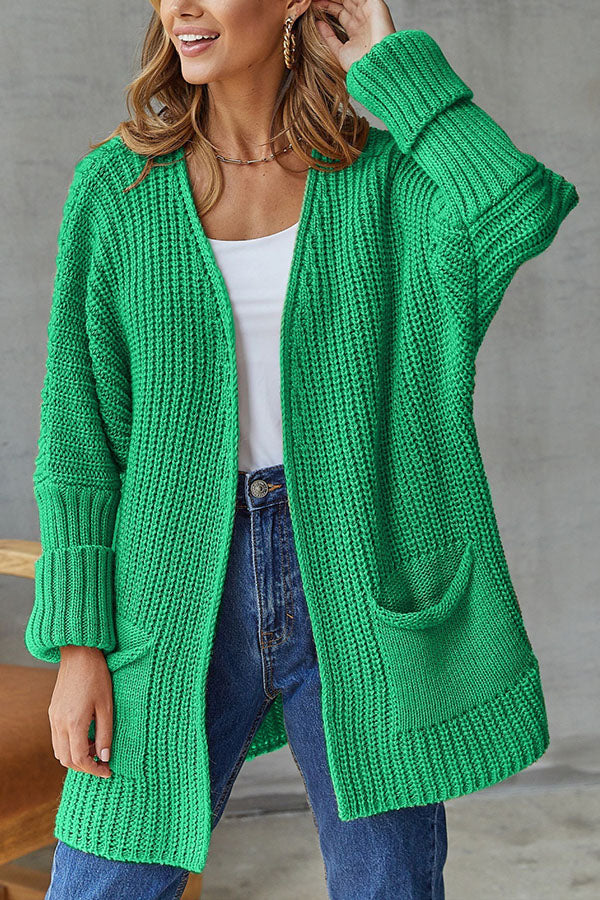 BRITTANY | loose mid length sweater cardigan coat large size casual