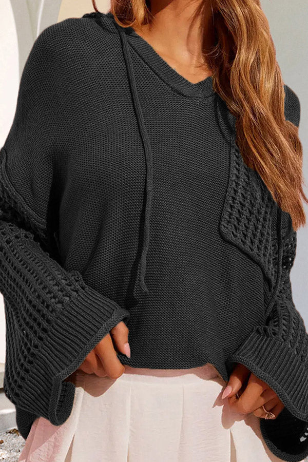 CHAMILIA | Cutout pocket pullover hooded top