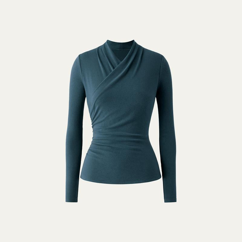 NICAT - Simple Surplice Long Sleeve Top