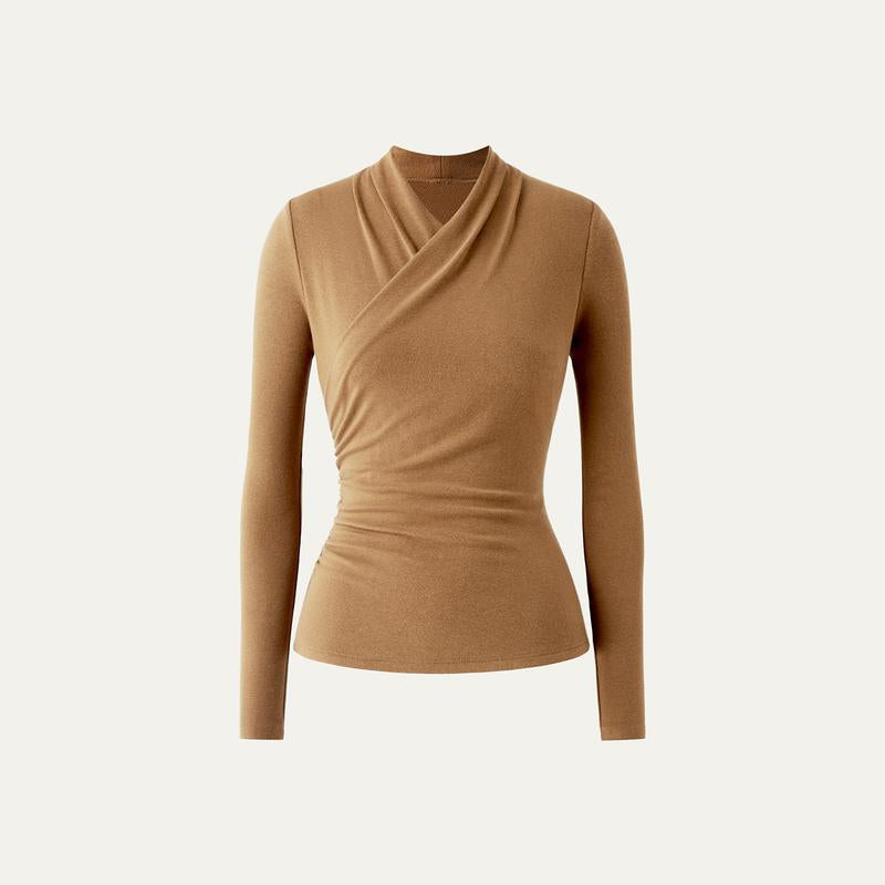 NICAT - Simple Surplice Long Sleeve Top