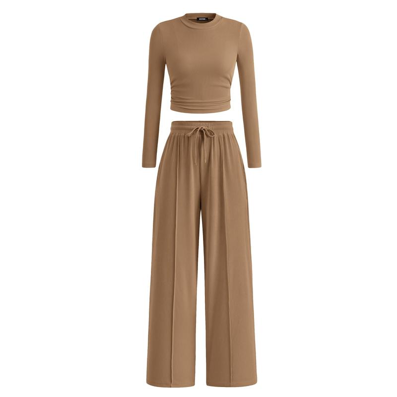 MIRELAT - Ribbed Knit Long Sleeve Crop