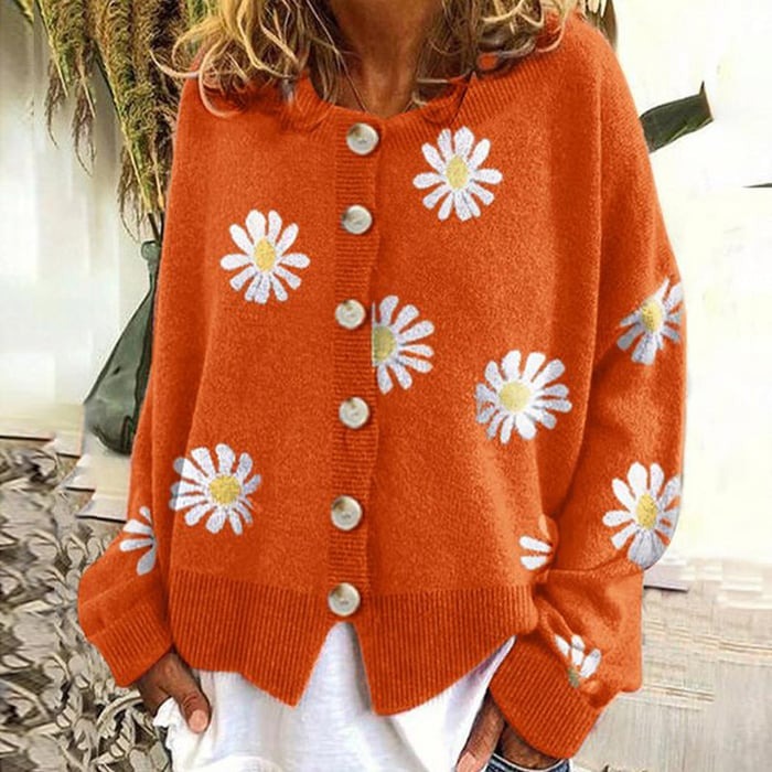 Angel Cute Cardigan With Daisies