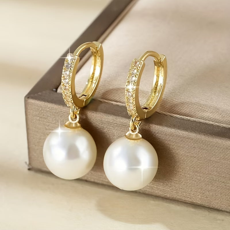 Modern Drop-Shaped Pearl Earrings