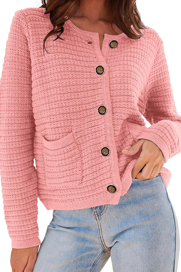 JANE | Long-sleeved round neck knitted new cardigan