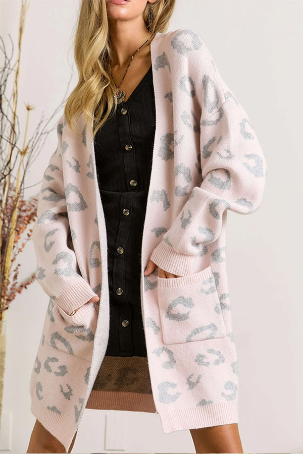 PL | Side Pockets Open Front Long Cardigan